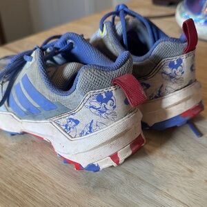 Adidas Kids Blue and Gray Sneakers with Cartoon Design